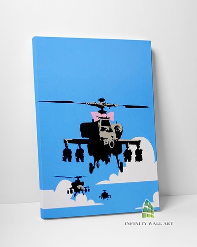 Banksy happy choppers canvas - happy,