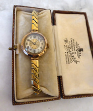 Original Art Deco Swiss Buren 9ct Gold Watch Fully Working Hallmarked 1923 Boxed