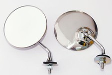 Pair Lucas Style 406 Classic Car Chrome Door / Wing Mirrors with Convex Glass
