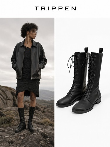 Trippen rush black leather - f,