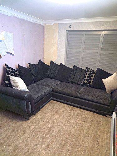 Dfs grey fabric - grey, sofa
