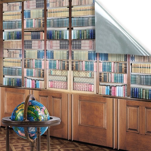 Dolls house wallpaper - dolls, library