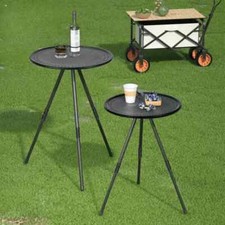 Portable Picnic and Camping Table with Adjustable Small Round Table for Outdoor