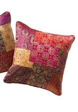  Brocade Indian Patchwork Multi Colour Cushion Cover 40 x 40 cm Fair trade 