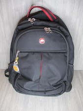 Wenger Swissgear Backpack Black Red Trim Multiple Pockets Laptop Double Zips