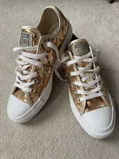 Converse Gold Sequin Trainers