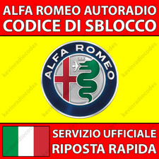 ✅ALFA ROMEO RADIO CODICE DI SBLOCCO 147 156 159 164 4C BRERA GIULIETTA GT GTV✅