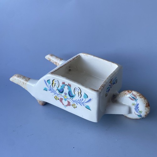Ceramic wheelbarrow planter - wheelbarrow,