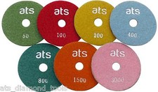 100mm (4") WET Diamond polishing pads Concrete Granite Marble Individual Grits