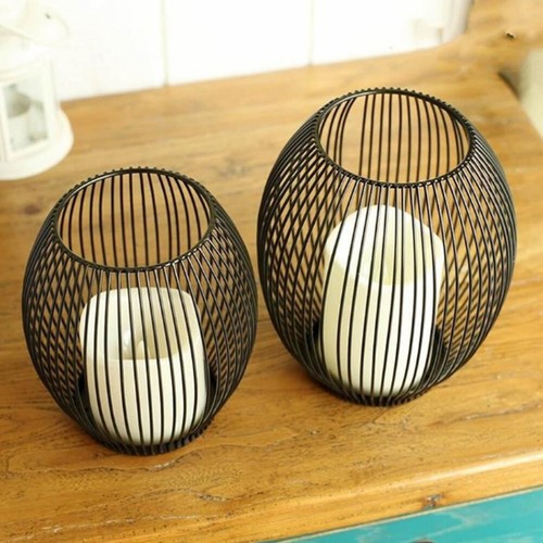Metal lantern candle holder - metal,