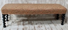 Antique Oak Barley Twist Bench
