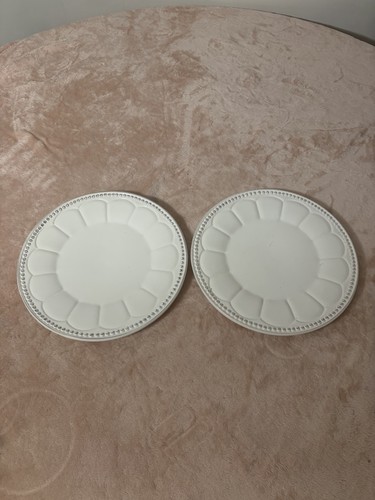 Cellini white beaded embossed - white,
