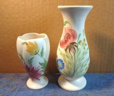 2  HAND PAINTED VASES TULIP