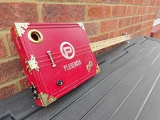 3 STRING HOMEMADE FRETLESS  SLIDE ACOUSTIC/ELECTRIC CIGAR BOX GUITAR