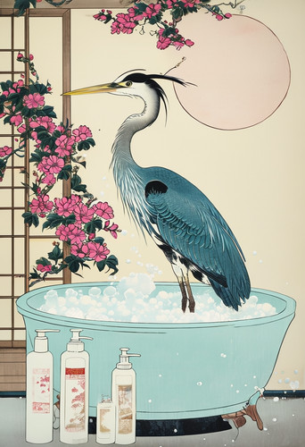Japanese heron bath metal - in,