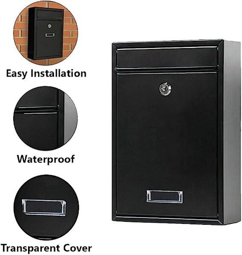 Black large letter box - large,