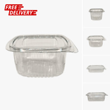 Hinged Plastic Salad Containers | Clear Takeaway Boxes | Leakproof & Recyclable