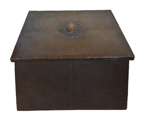 Vintage brass wood - wood, box
