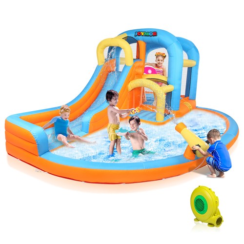 Inflatable bouncy castle with - castle,