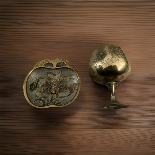 Vtg india brass enamel - vtg.,