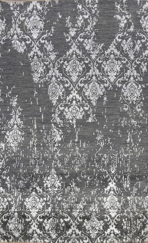 Charcoal silver wool silk - wool/,
