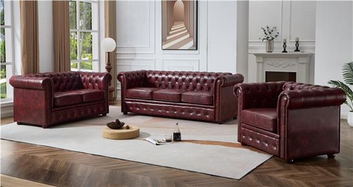 Chesterfield red faux - chesterfield,