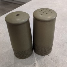 Denby Chevron Dark Green Salt And Pepper Pots No Bungs.