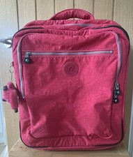 Kipling Pink Travel Bag Case 2 Wheels Telescopic Handle Extra Compartments VGC