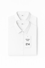 Double Pack White School Shirts – Boys – Ages 7 to 15 Years