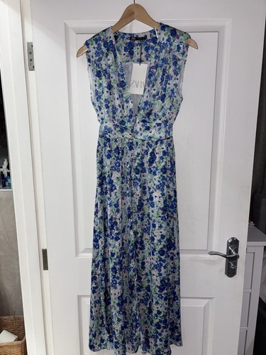 Zara blue floral sleeveless - zara,