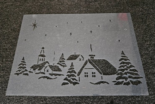 Christmas scene stencil - christmas,