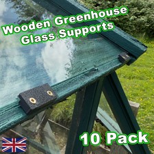 Wooden Greenhouse Glass Clips / Glass Supports 10 Pack