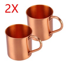Set of 2 Pure Copper Moscow Mule Mug Cups Beer Tea Coffee Cups for Campaign&Bar