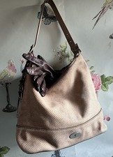 Fabulous large FOSSIL bag in almond colored quality leather, Excellent Condition