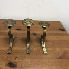 victorian curtain pole brackets brass x 3