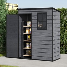 5x3-8x6ft Plastic Sheds Outdoor Garden Shed Lockable Utility Tool Storage House