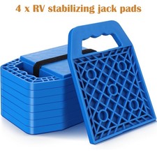 4 x Caravan Jack Pads Stacking Stabiliser Support Feet Plate Square RV Motorhome