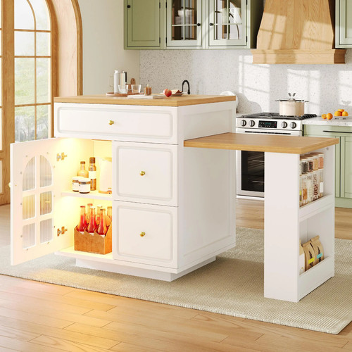 Kitchen island with led - kitchen, colour