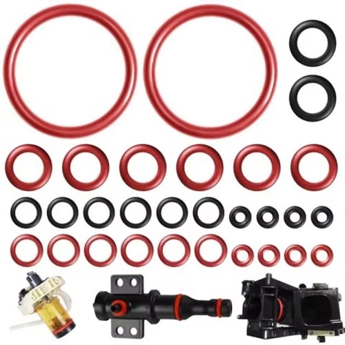 30pcs red and black silicone - red,