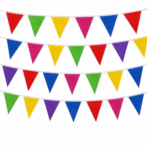 Multi colour fabric bunting - multi,