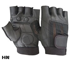 GEL PADDED LEATHER GYM GLOVES