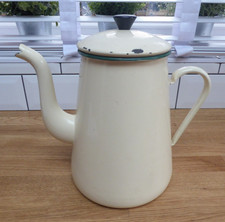 A Large Vintage Cream Enamel