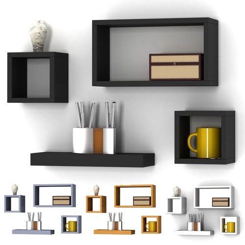 Set wooden wall cube - wooden,