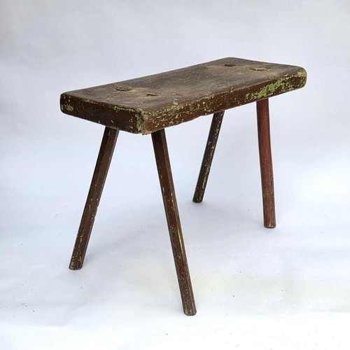 Primitive wooden milking stool - primitive,