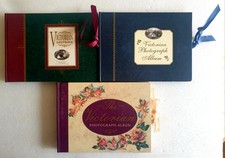 THREE DIFFERENT VICTORIAN STYLE PHOTO ALBUMS IN EXCELLENT CONDITION