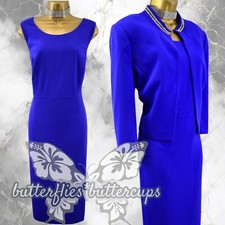 BERKERTEX Size 20 Blue Beaded Dress and Jacket Suit Mother of the Bride Outfit