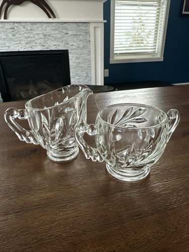 Pressed glass creamer and
