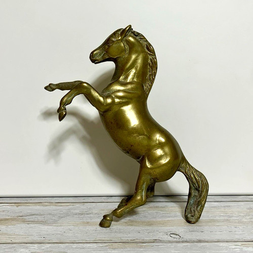Vintage mcm brass rearing - vintage,