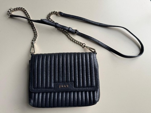 Dkny black leather handbag - black,