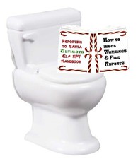 Shelf ELF Doll Size Prop TOILET and BOOK SET Potty Bathroom Furniture-LID OPENS!